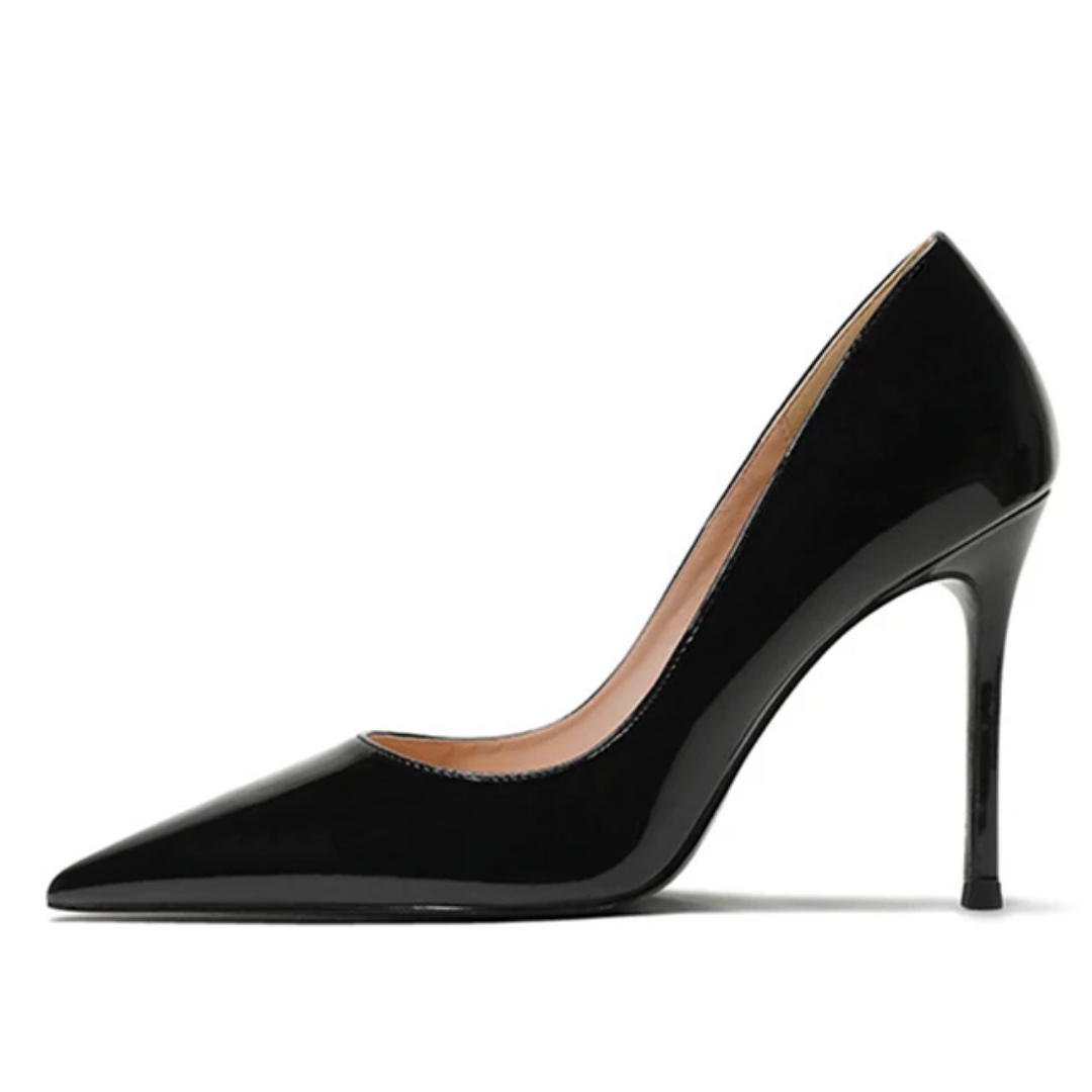 Escarpins Noirs Vernis Christina 10cm - Élégance et Confort