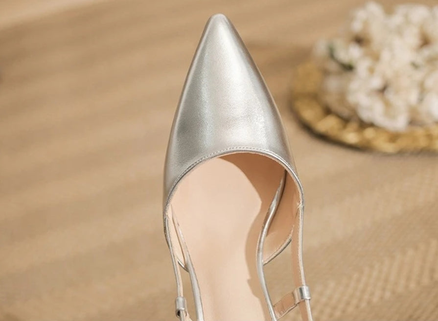 Sandales à Talons Grises - Élégance & Confort