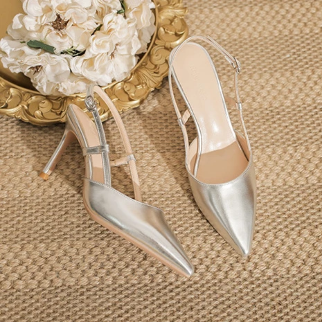 Sandales à Talons Grises - Élégance & Confort